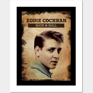 Vintage Old Paper 80s Style Eddie Cochran rock n roll Posters and Art